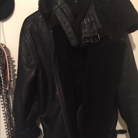 Original aviator Shearling leather jacket ex large - Picture 3 of 6